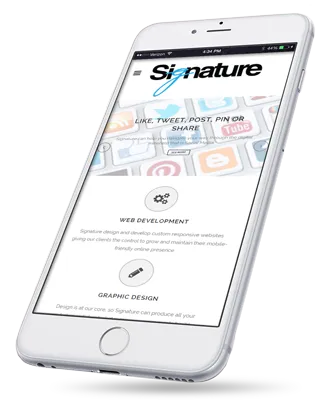 iPhone with Signature site showing